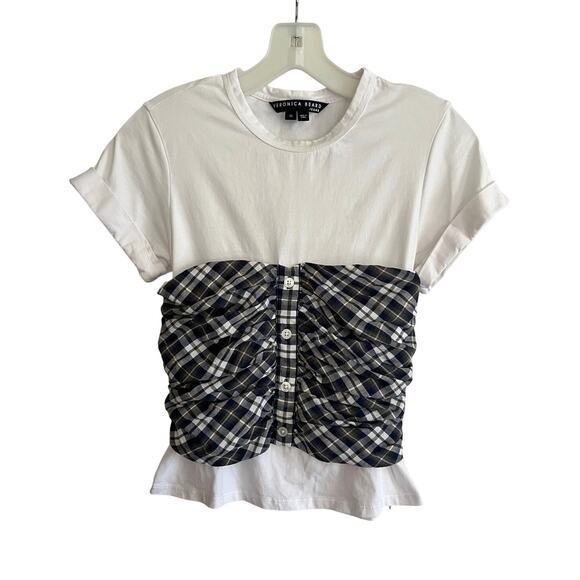 Veronica Beard Rainier Plaid Bustier Top - Picture 2 of 9